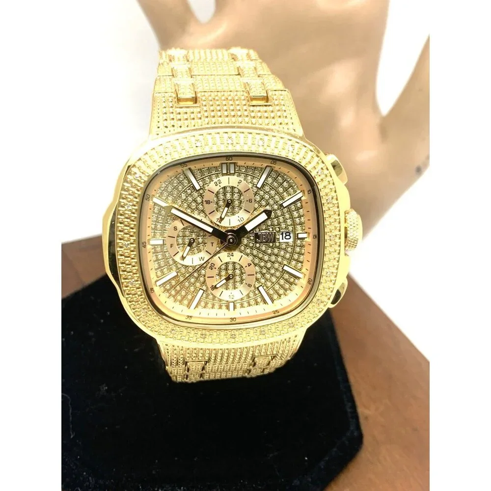 JBW Men's Watch J6380A Heist Diamond 0.20CTW Gold Tone Steel Quartz 45mm